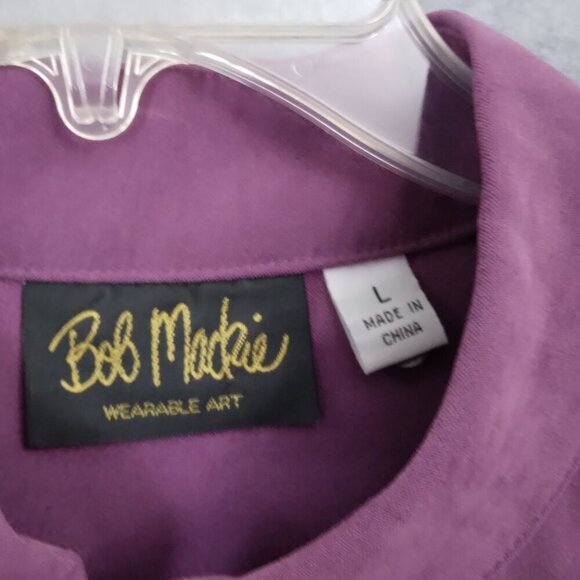 Bob Mackie | Purple Embroidered Faux Suede Jacket | Size L - Picture 7 of 8